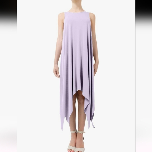 💚5/$25 Lilyful Lavender Light Weight Sleeveless Midi Handkerchief Dress Small - Picture 1 of 7